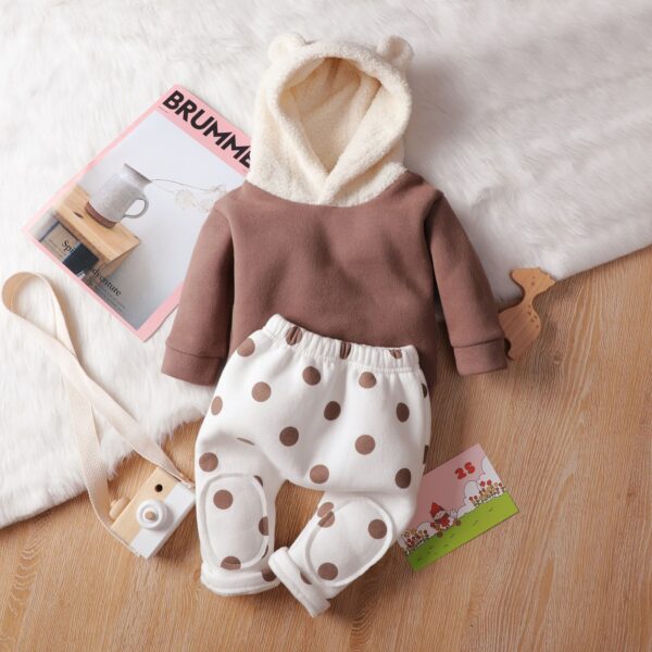 100% Cotton 2pcs Fleece Hoodie and Trousers Set