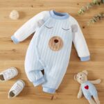 Adorable Bear Pattern 3D Ears Baby Jumpsuit
